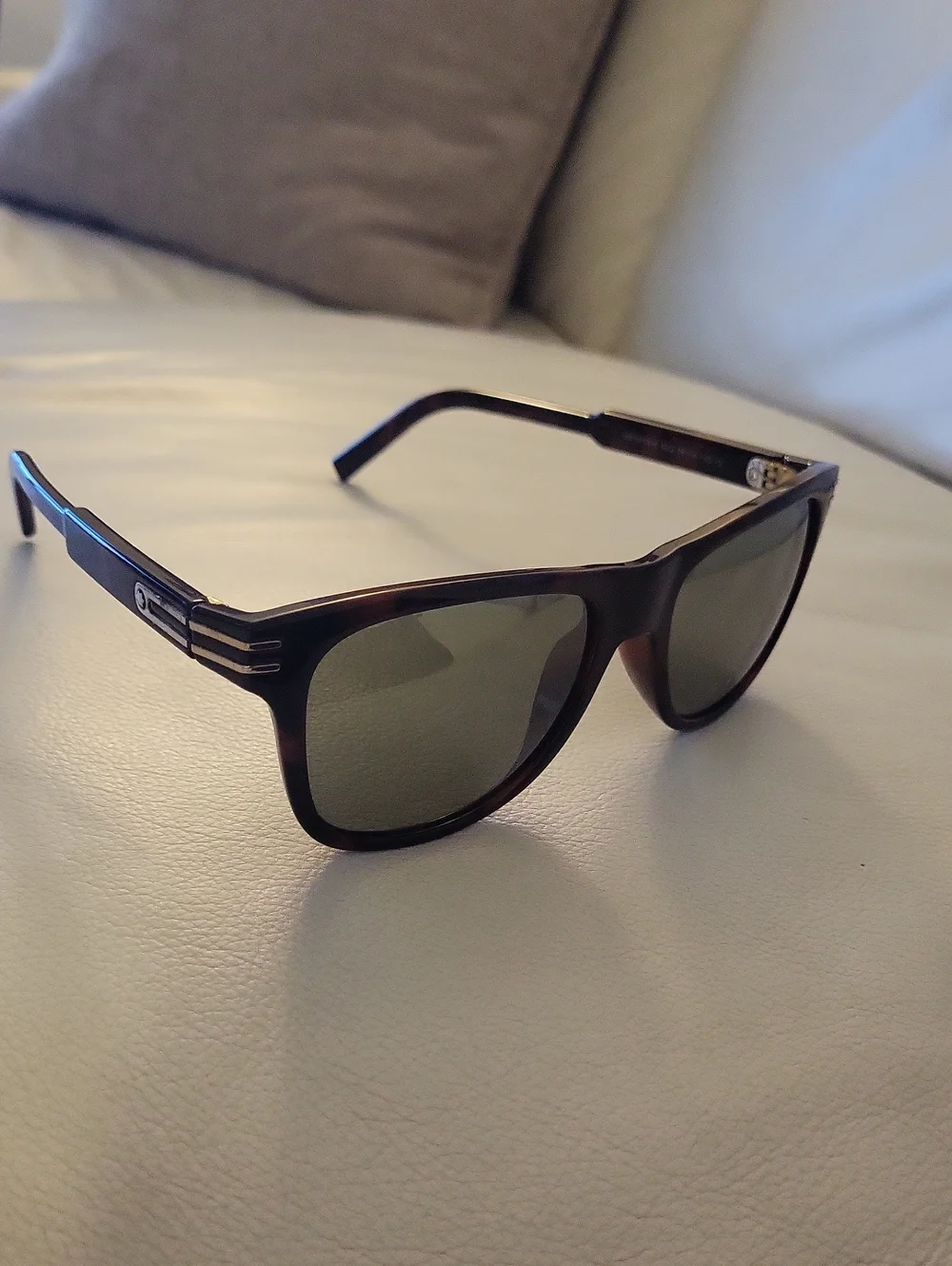 Men's Sunglasses - Brown Frame with Green Lenses